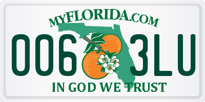 FL license plate 0063LU