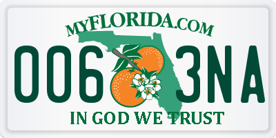 FL license plate 0063NA