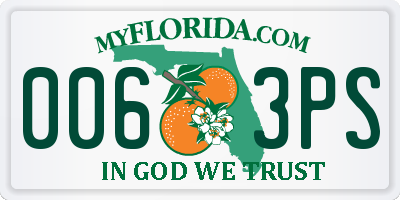 FL license plate 0063PS
