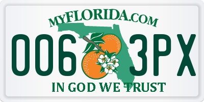 FL license plate 0063PX