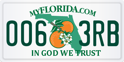 FL license plate 0063RB