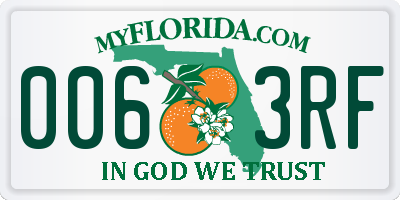FL license plate 0063RF