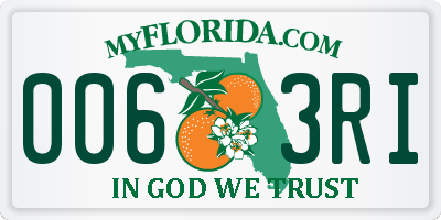 FL license plate 0063RI