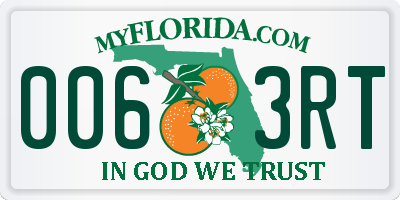 FL license plate 0063RT