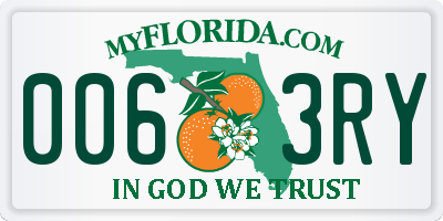 FL license plate 0063RY