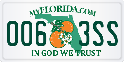 FL license plate 0063SS