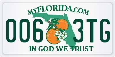 FL license plate 0063TG