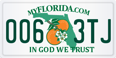FL license plate 0063TJ