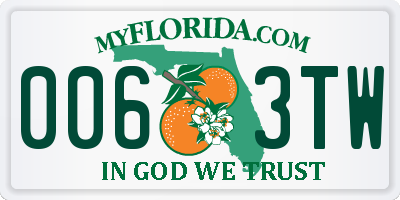 FL license plate 0063TW