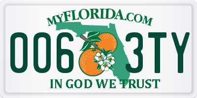 FL license plate 0063TY