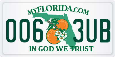 FL license plate 0063UB