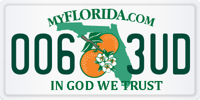 FL license plate 0063UD