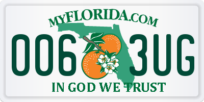 FL license plate 0063UG