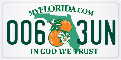 FL license plate 0063UN