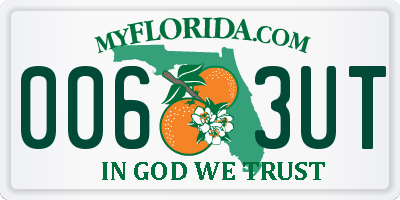 FL license plate 0063UT