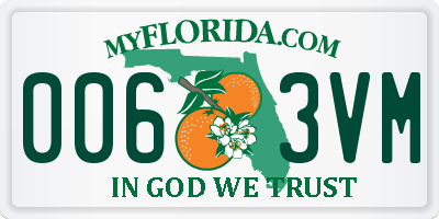 FL license plate 0063VM