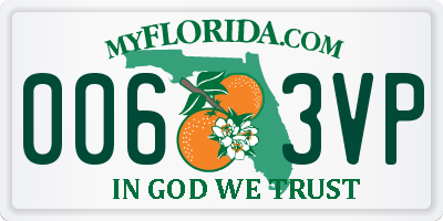 FL license plate 0063VP