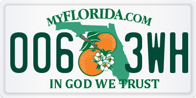 FL license plate 0063WH