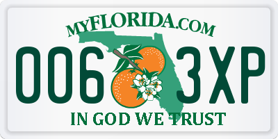 FL license plate 0063XP