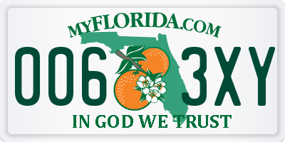 FL license plate 0063XY