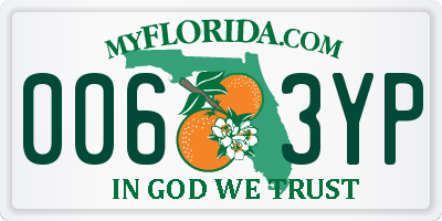 FL license plate 0063YP