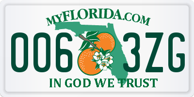 FL license plate 0063ZG