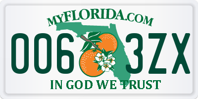 FL license plate 0063ZX