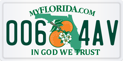 FL license plate 0064AV