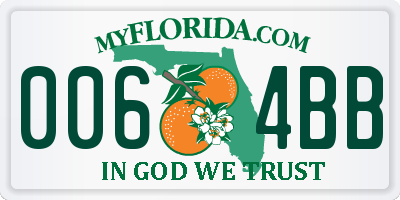 FL license plate 0064BB