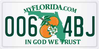 FL license plate 0064BJ