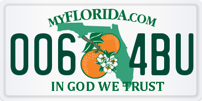 FL license plate 0064BU