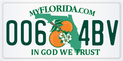 FL license plate 0064BV