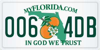 FL license plate 0064DB