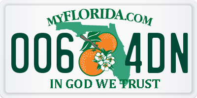FL license plate 0064DN