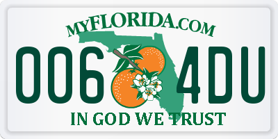 FL license plate 0064DU