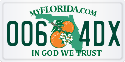 FL license plate 0064DX