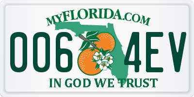 FL license plate 0064EV