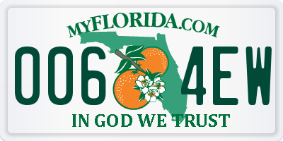 FL license plate 0064EW