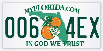 FL license plate 0064EX