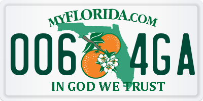 FL license plate 0064GA