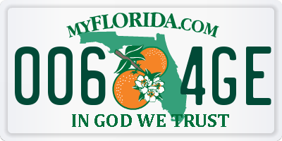 FL license plate 0064GE
