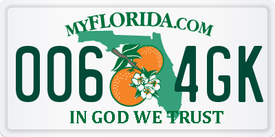 FL license plate 0064GK