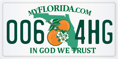 FL license plate 0064HG