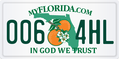 FL license plate 0064HL