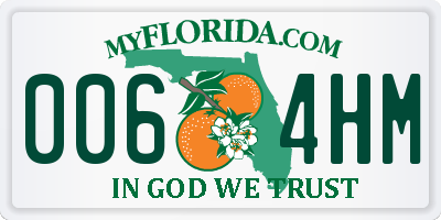 FL license plate 0064HM