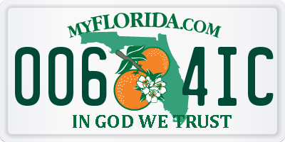 FL license plate 0064IC
