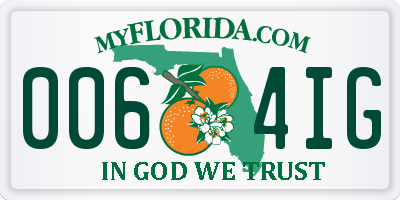 FL license plate 0064IG
