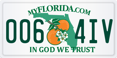 FL license plate 0064IV