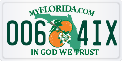 FL license plate 0064IX