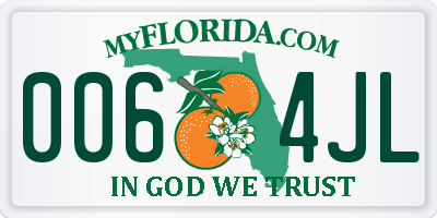 FL license plate 0064JL